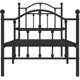  Metalni okvir kreveta uzglavlje i podnožje crni 75x190 cm | shoptok.hr
