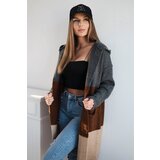 Kesi Striped hooded sweater graphite+brown+camel | shoptok.hr