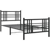 Metalni okvir kreveta uzglavlje i podnožje crni 100x200 cm | shoptok.hr