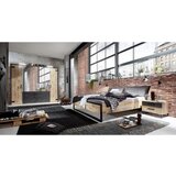 MID.YOU POSTELJA 180 cm x 200 cm , leseni material barve grafita, barve hrasta | Shoptok.si