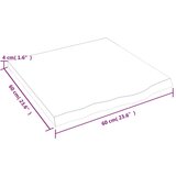 Stolna ploča 60x60x(2 - 4) cm od netretirane masivne hrastovine | shoptok.hr