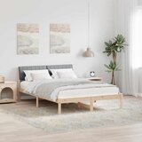  Okvir kreveta s uzglavljem Smeđa i svijetlo siva 135 x 190 cm | shoptok.hr