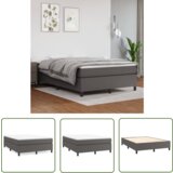 The Living Store Box spring postelja z vzmetnico siva 140x190 cm umetno usnje - Box Spring Postelja, (21737572) | Shoptok.si
