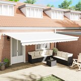vidaXL Tkanina za zamenjavo tende za okvir 5x3.5 m Bela | Shoptok.si