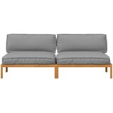  Set sofe s jastukom Jednobojno 2 pcs Siva Čvrsto drvo akacije | shoptok.hr