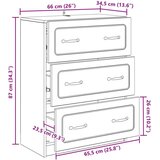  Predalna omara Črna 66 x 34,5 x 87 cm Inženirski les, (5000232368) | Shoptok.si