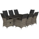  9-dijelni vrtni blagovaonski set sivi od poliratana | shoptok.hr