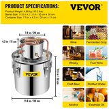 Sihao Destilator alkohola, kapaciteta kotla 20 L, enostavna zasnova za či&amp;scaron;čenje, samodejno delovanje, 20L, (5000166282) Slike
