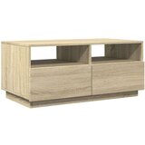 vidaXL Klubska mizica z LED lučkami sonoma hrast 90x49x40 cm | Shoptok.si