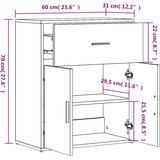  Komode 2 kom beton sive 60 x 31 x 70 cm od konstruiranog drva | shoptok.hr
