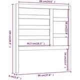  Uzglavlje za krevet sivo 96 x 4 x 104 cm od masivne borovine | Eponuda.ba