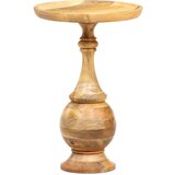 The Living Store Okrogla stranska mizica 43x43x66 cm trden mangov les - Stranska Mizica, (21420567) Cene