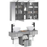  Set ormarića za kupaonicu 4 kom. Siva Sonoma Konstruirano drvo | shoptok.hr