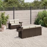  6-dijelni set vrtnih sofa od poliratana s jastucima smeđi | shoptok.hr