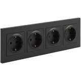 Legrand Četvorostruka kućna SCHUKO utičnica 250V/16A NILOE STEP crna Cene