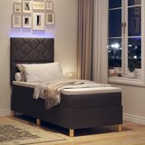  LED Box Spring Krevet Tamno smeđa 80 x 200 cm tkanina | shoptok.hr
