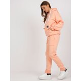 Fashion Hunters Peach tracksuit with oversized sweatshirt Cene