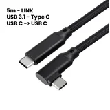 Meta Quest 3, Quest 3S, Quest 2, ali PICO 4 USB-C kotni kabel 5m