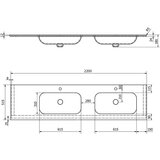 Sapho Bijeli dupli umivaonik od umjetnog kamena 220x51,5 cm Aruba – | shoptok.hr