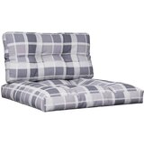  Jastuci za palete 2 kom sivi karirani od tkanine Šarena 80 x 80 x 12 cm | Shoptok.si