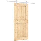  Drsna vrata s kompletom vodil 90x210 cm trdna borovina, (20804563) | Shoptok.si