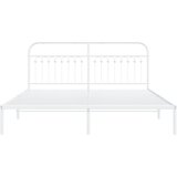  Metalni okvir za krevet s uzglavljem bijeli 183x213 cm | shoptok.hr