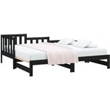  Izvlečna dnevna postelja črna 2x(80x200) cm trdna borovina, (20685002) | Shoptok.si
