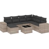  8-dijelni set vrtnih sofa od poliratana s jastucima svjetlosivi | shoptok.hr