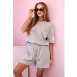 Kesi Włoski Women's butter set with high-waisted shorts grey | Shoptok.si