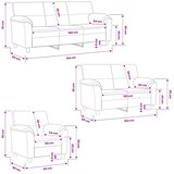  Set sofe 3 pcs Policijska plava Baršun - Policijska plava 1-sjedalo + 2-sjedalo (120 cm) + 3-sjedalo | shoptok.hr