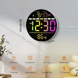 HAITANG 20 cm digitalna stenska ura z RGB-prikazom in daljincem | Shoptok.si