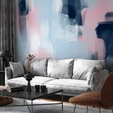  Foto tapeta - Harmonious colours - abstract with blue and pink shapes 500x350 | shoptok.hr