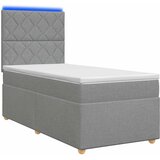  LED okvir za krevet s madracem Svjetlosiva 90 x 190 cm Tkanina | shoptok.hr