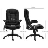  Uredska stolica s masažom i grijanjem ergonomska izgled lana crna | shoptok.hr