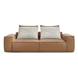 Bobochic Paris Smeđa sofa od imitacije kože 260 cm Boheme –