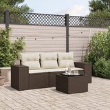  4-dijelni set vrtnih sofa od poliratana s jastucima smeđi | shoptok.hr
