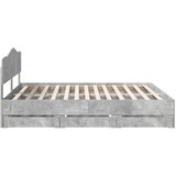  Krevetna konstrukcija s ladicama Betonski sivi 180 x 200 cm Siva 206 x 183 x 90 cm | shoptok.hr