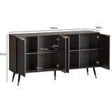 MID.YOU Komoda Sonoma, Črna | Shoptok.si