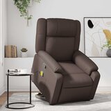 Maison Chic masažni naslanjač - Relax naslanjač s funkcijo vstajanja rjavo umetno usnje, (22062211) | Shoptok.si