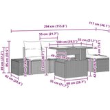 vidaXL 6-dijelni Set Sofa za Vrt s Jastučićima Smeđi Poli Ratan | shoptok.hr