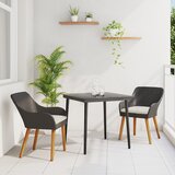 vidaXL set za blagovanje u vrtu - 3 dijela crni poli ratan | shoptok.hr