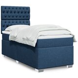 vidaXL Box spring postelja z vzmetnico modra 80x200 cm blago Cene
