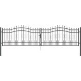  Kapija s vrhom u obliku koplja Siva 404 x 100 cm Čelik | shoptok.hr