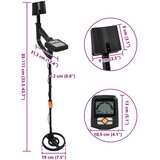 Metalni detektor s LCD zaslonom 3 modela 19 cm namotaj Crna | shoptok.hr
