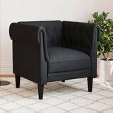 vidaXL Fotelja Chesterfield crna od tkanine | shoptok.hr