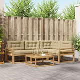  Set vanjskih sofa 5 kom. Bijela i bež Poliester Cijene