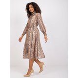 Italy Moda Dress-DHJ-SK-15177-1.04P-dark beige | Shoptok.si