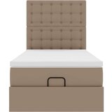 vidaXL Otomanski posteljni okvir z vzmetnico kapučino 100x200 cm, (21609042) | Shoptok.si
