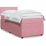 vidaXL Box spring postelja z vzmetnico roza 100x200 cm žamet | Shoptok.si
