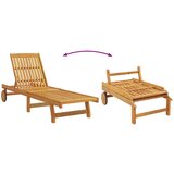 vidaXL Ležalnik Dvojni set Rjav Trdi akacijev les 65 x 200 x 84 cm | Shoptok.si